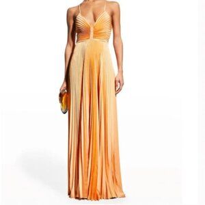 A.L.C. Aries Satin Pleated Dress in Mandarin orange Size 10